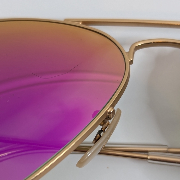 Ray-Ban Aviator sunglasses RB3025 large metal pink lens - Picture 6 of 14